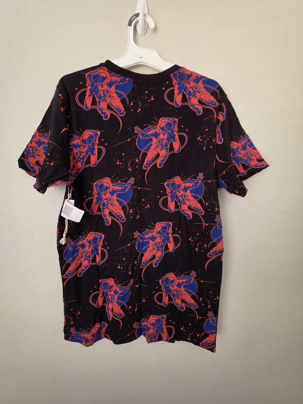 Brooklyn Cloth Black Tee with Red & Blue Astronaut Print